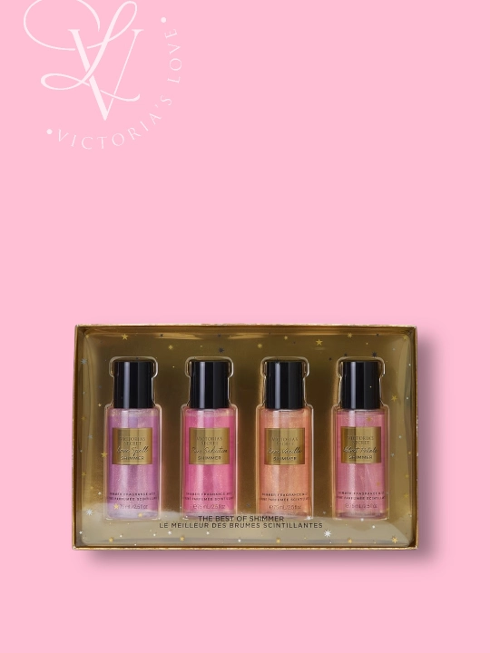 Набор Victoria’s Secret 4×75 мл, Парфюмированный мист с шиммером, Подарочный набор - 