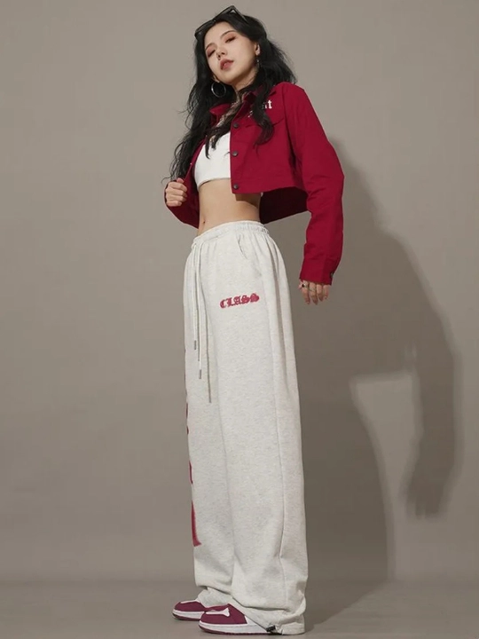 Ayollar kiyimi, yozgi sport shimlari, oversize shimlar, ko‘cha uslubidagi keng shimlar