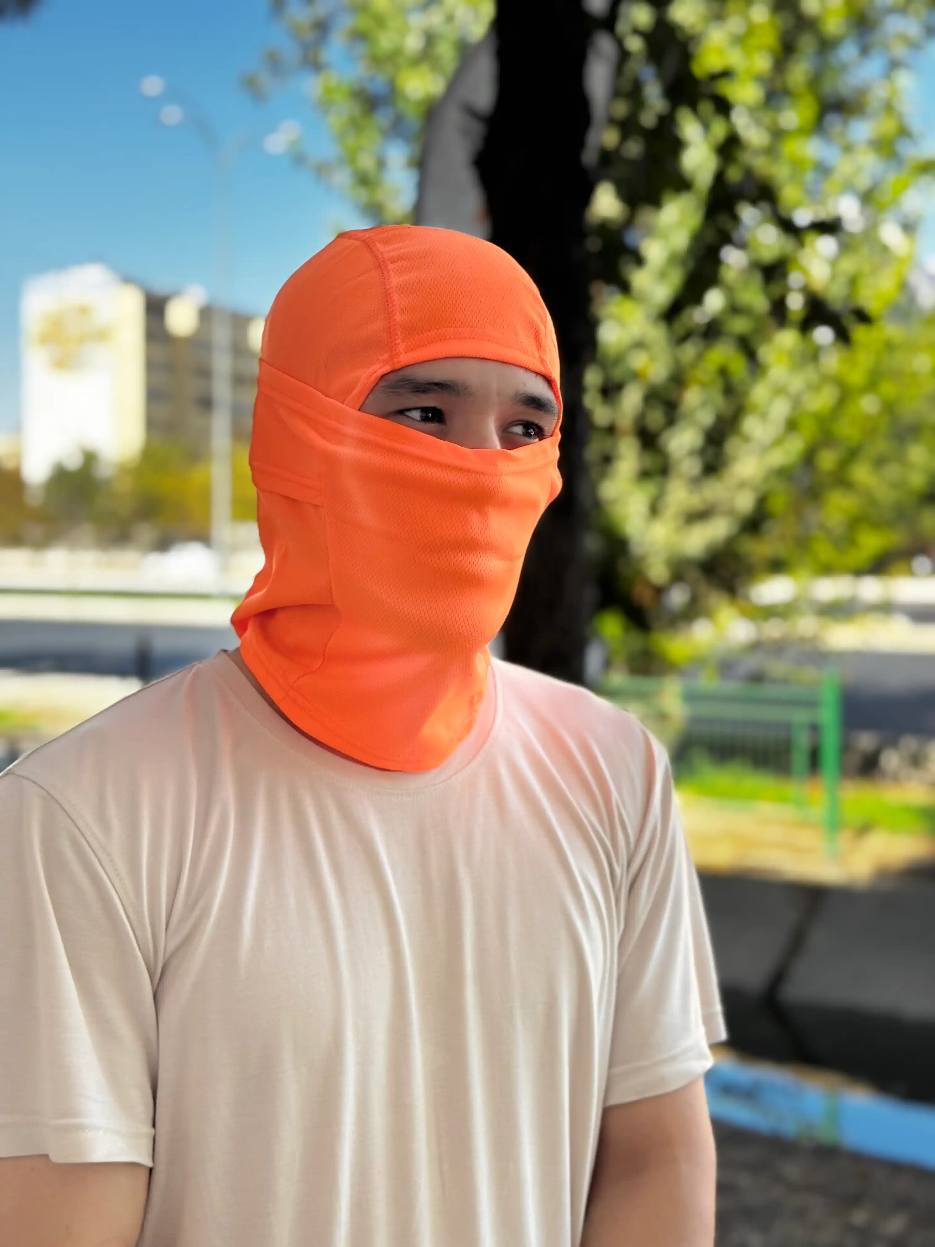 Yuz va boshni himoya qilish uchun qora niqob, bahor-yoz, mototsikl uchun