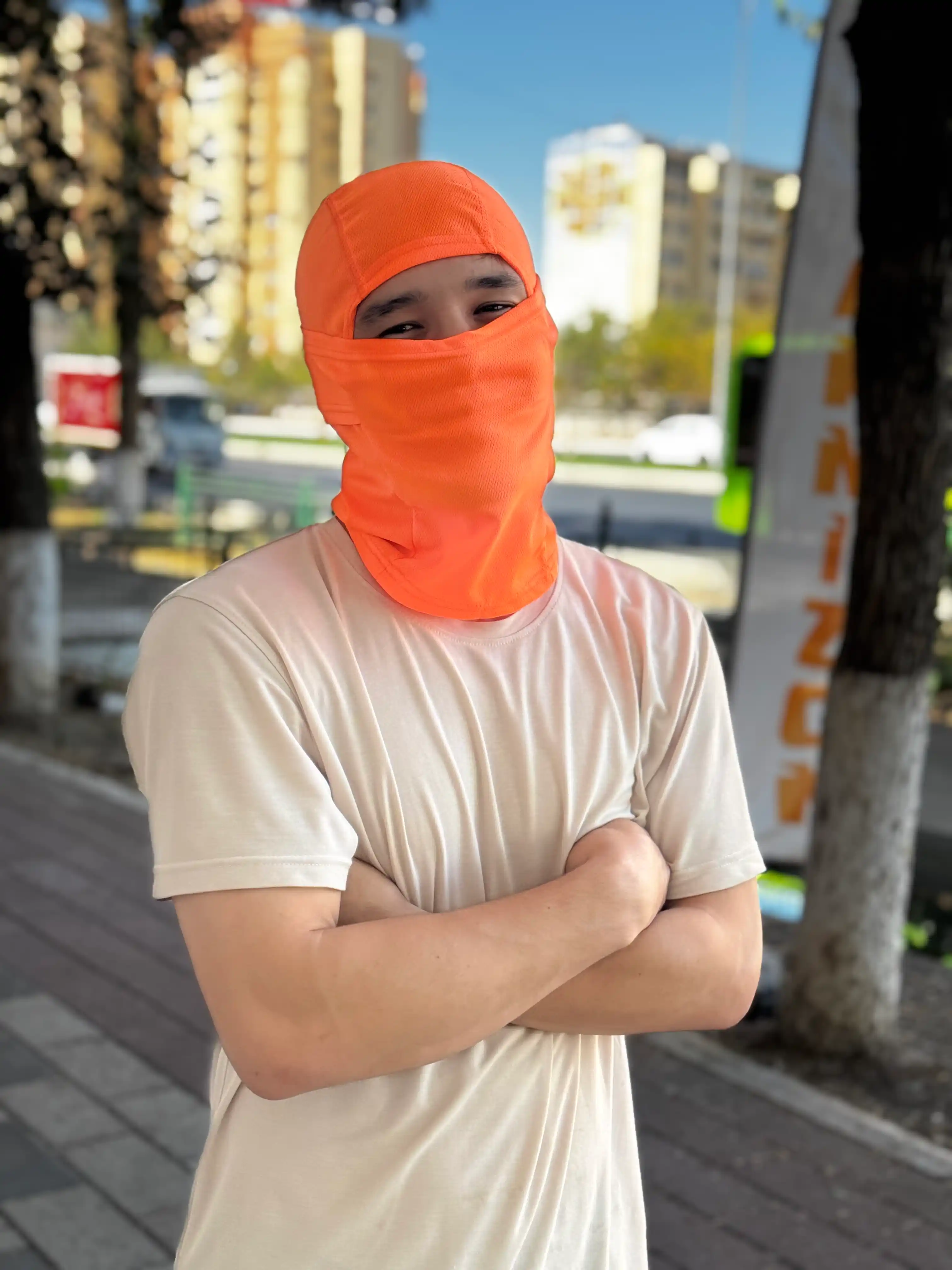 Yuz va boshni himoya qilish uchun qora niqob, bahor-yoz, mototsikl uchun