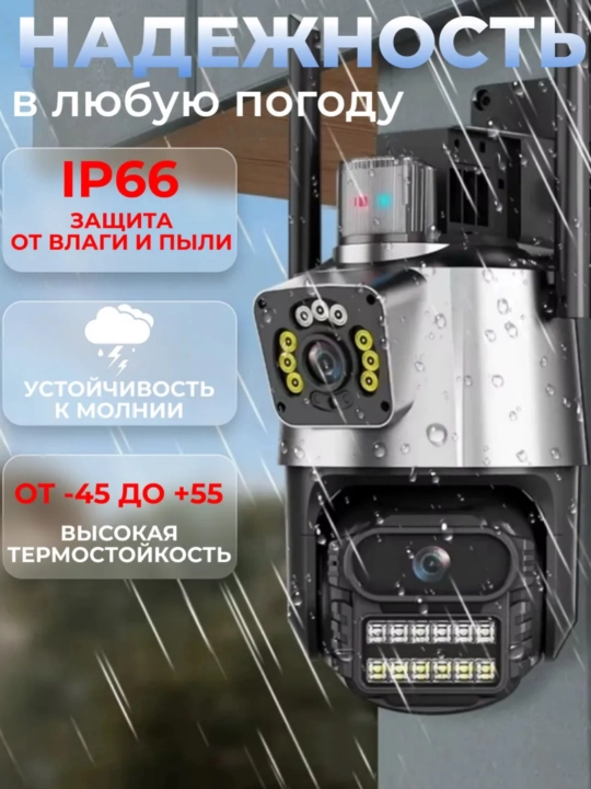 Wi-Fi камера видеонаблюдения с ночным видением, поворотом 360, датчиком движения