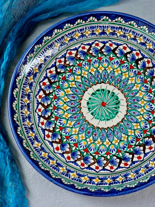 Чайный сервиз Сердце Востока – Риштанская керамика набор посуды 9 предметов ручной работы