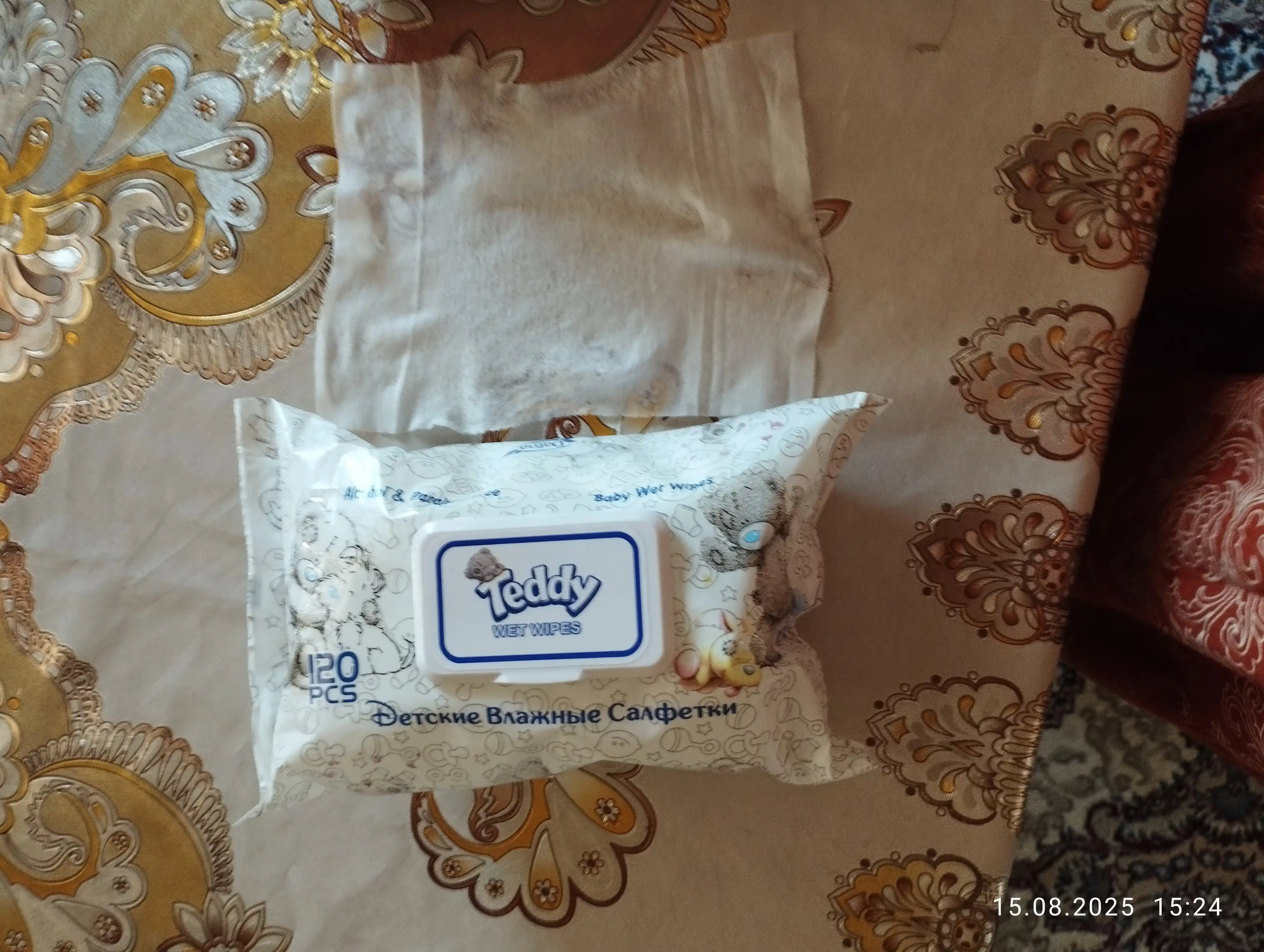 Nam salfetkalar Teddy, 120 dona