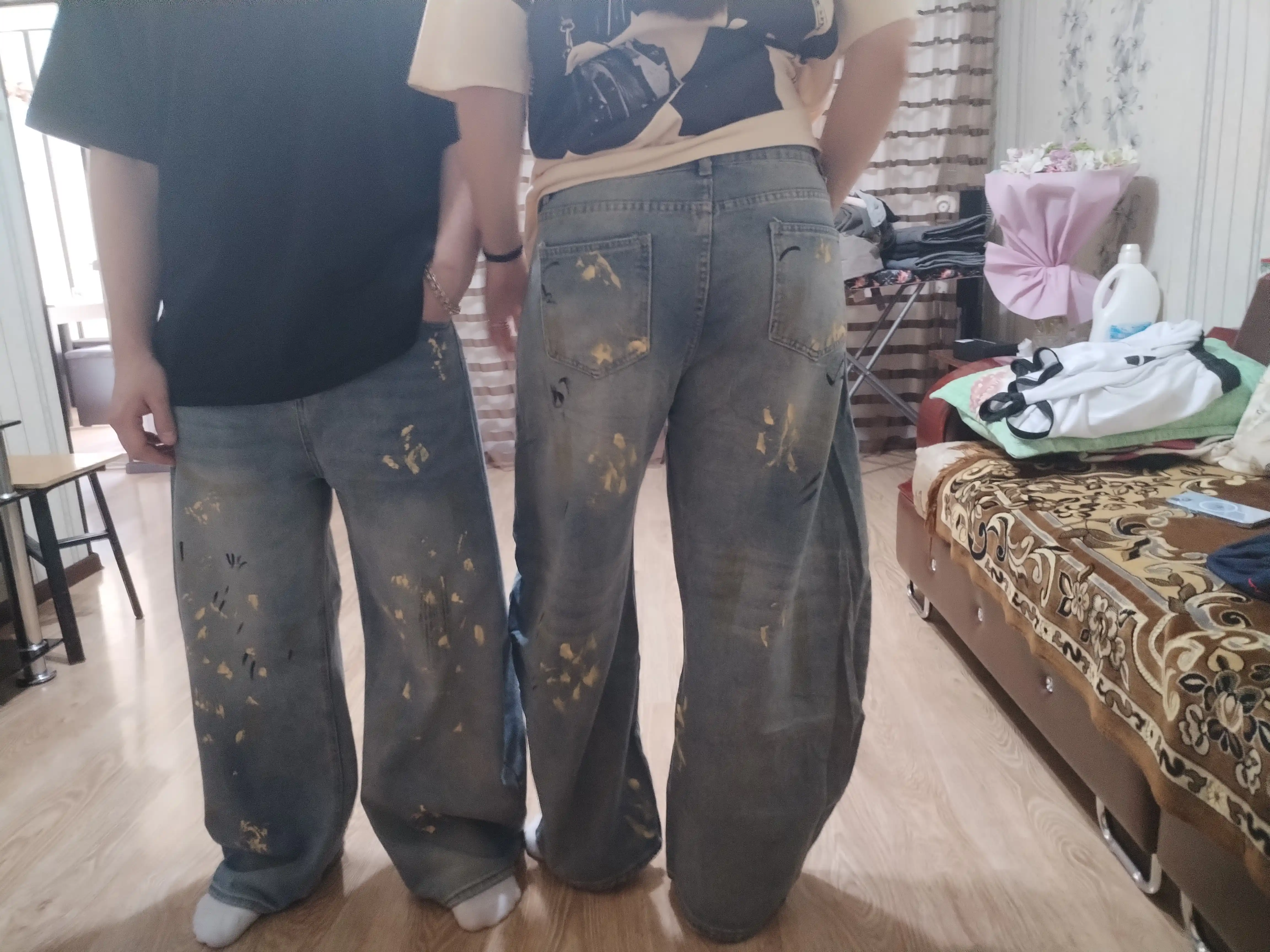 Ayollar jinsi shimlari, erkaklar, uniseks, y2k keng baggi