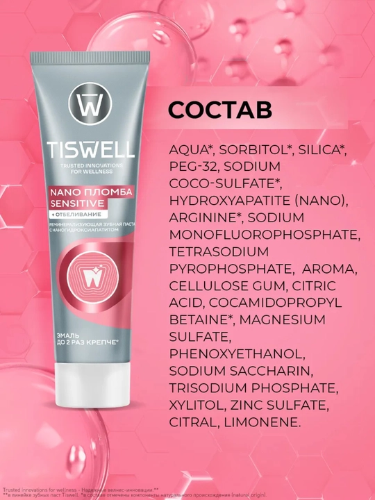 Tiswell Sensitive с наногидроксиапатитом – реминерализация и защита чувствительных зубов