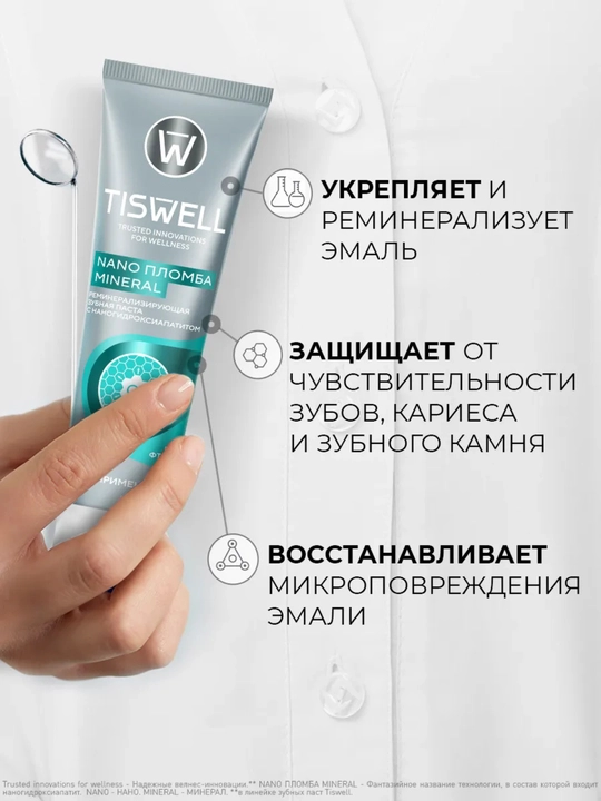 Tiswell с наногидроксиапатитом – укрепление и защита эмали без фтора