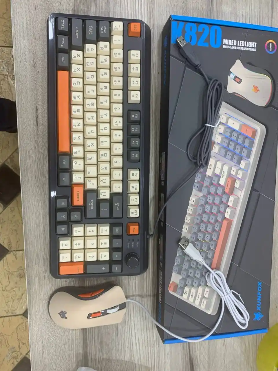 Игровой комплект для компьютера: клавиатура и мышь K820 LED