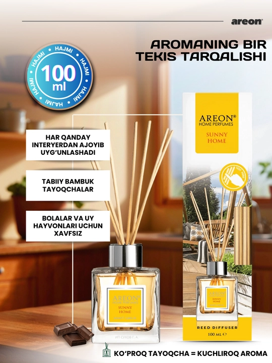 Диффузор для дома Areon, ароматизатор для офиса, освежитель воздуха, 100 мл