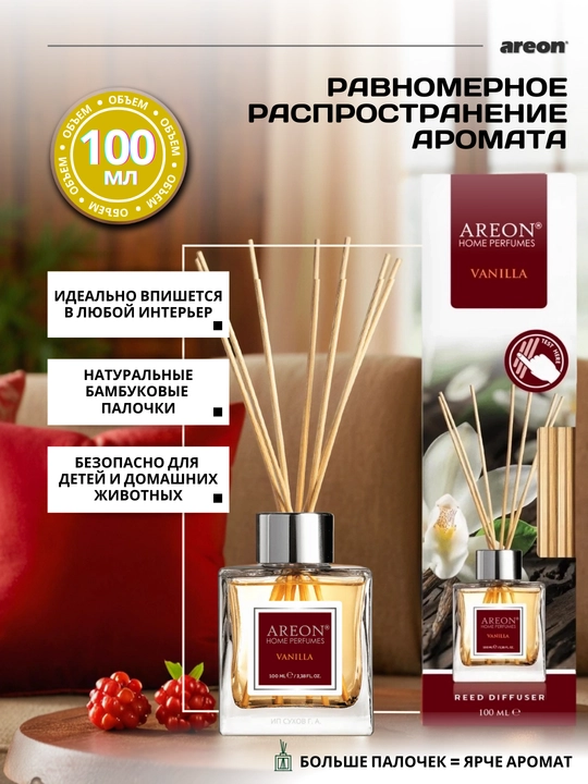 Диффузор для дома Areon, ароматизатор для офиса, освежитель воздуха, 100 мл