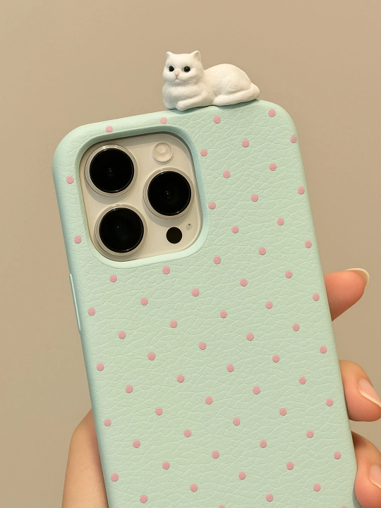 IPhone  11, 12, 13, 14, 15, 16, Pro Max, резинка чехол с кошкой, резиновый, Miamu  - 