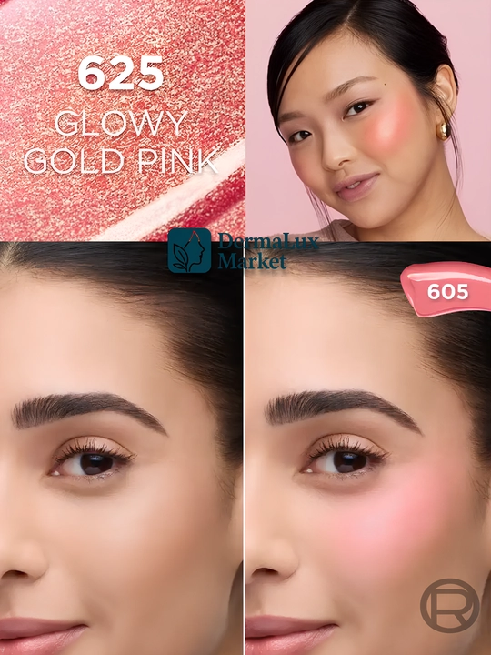 Tabiiy yaltirash, yuzga yorqinlik beruvchi, namlantruvchi, suyuq rumyana-Lumi Le Liquid Blush