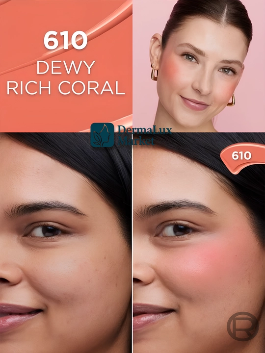 Tabiiy yaltirash, yuzga yorqinlik beruvchi, namlantruvchi, suyuq rumyana-Lumi Le Liquid Blush
