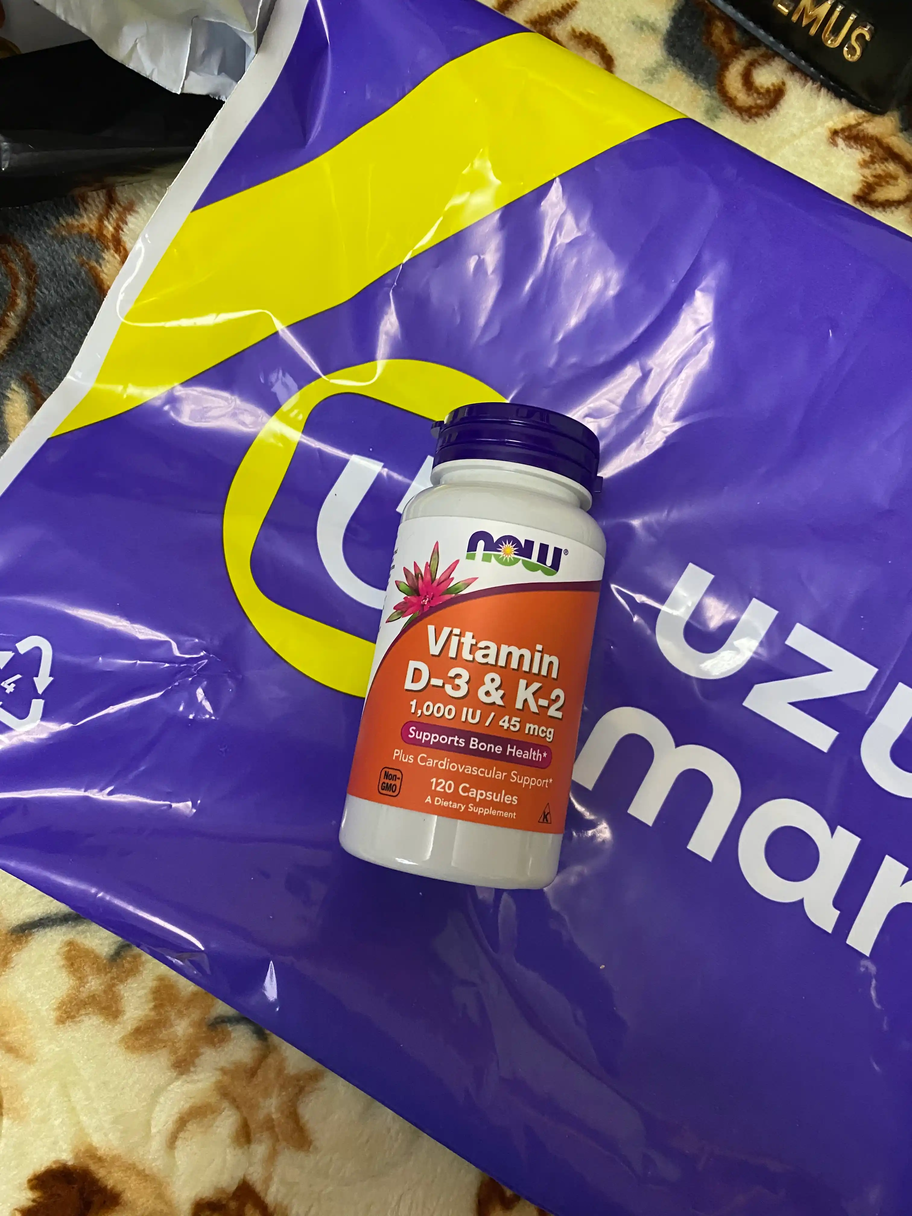 D3 + K2 NOW Foods vitaminlari - mustahkam suyaklar va sog'lom yurak uchun, 120 ta kapsula