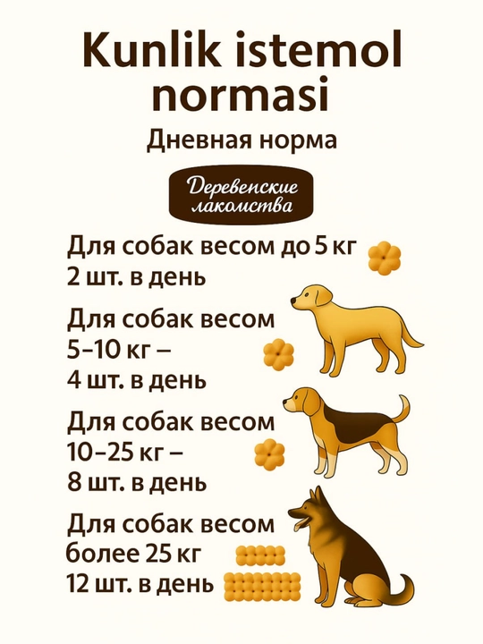 Печенье для собак «Деревенские лакомства» — натуральные угощения, 100 г