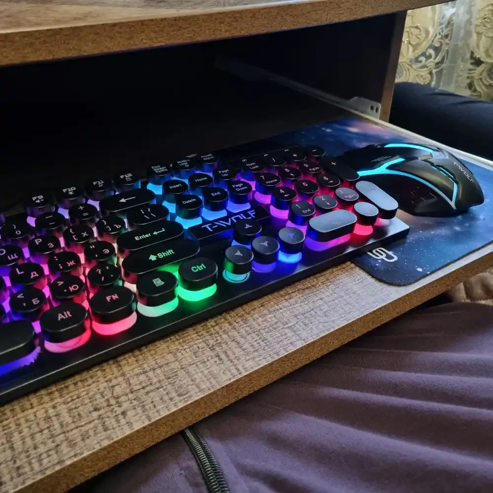 Игровая клавиатура и мышь T-wolf TF200, TF270, с RGB-подсветкой