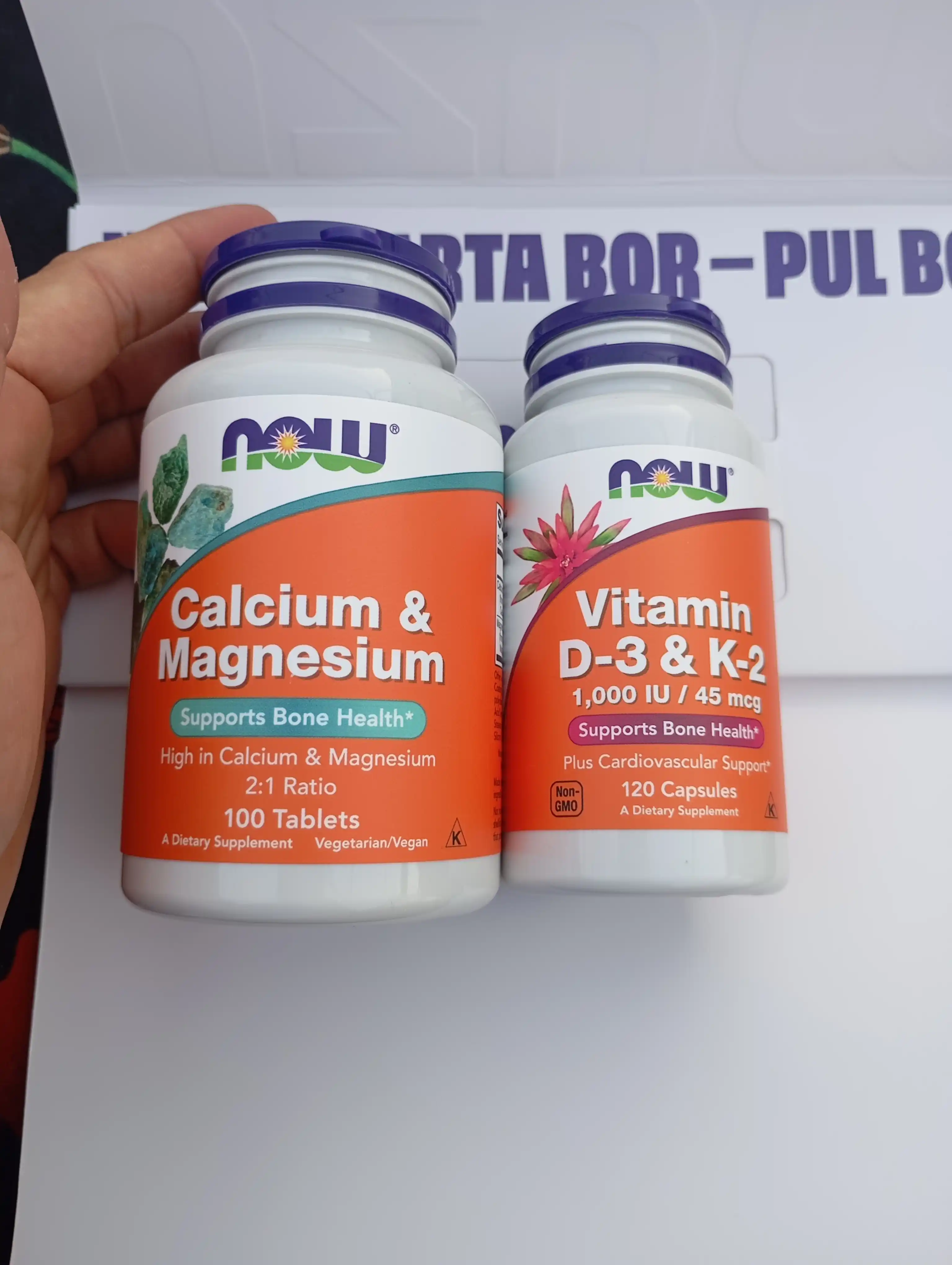Kalsiy va Magniy NOW Foods 500/250mg, 100 tabletka, Halol