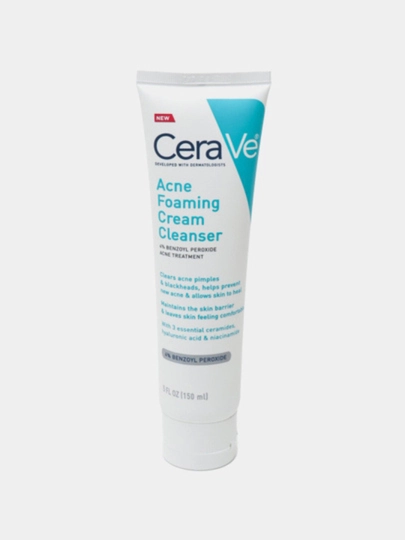 CeraVe 150 ml, yuz parvarishi uchun ko‘pik, tozalaydi, namlaydi, husnbuzarlarga qarshi