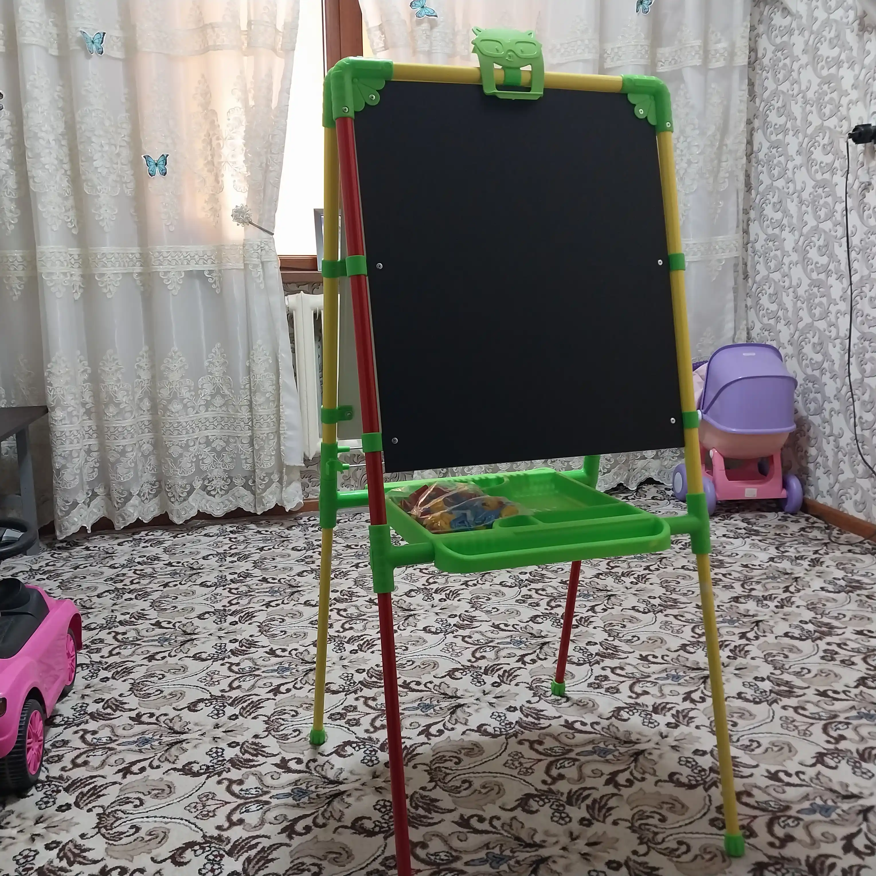 Доска знаний детская магнитная, для рисования мелом и маркерами, двухсторонний мольберт