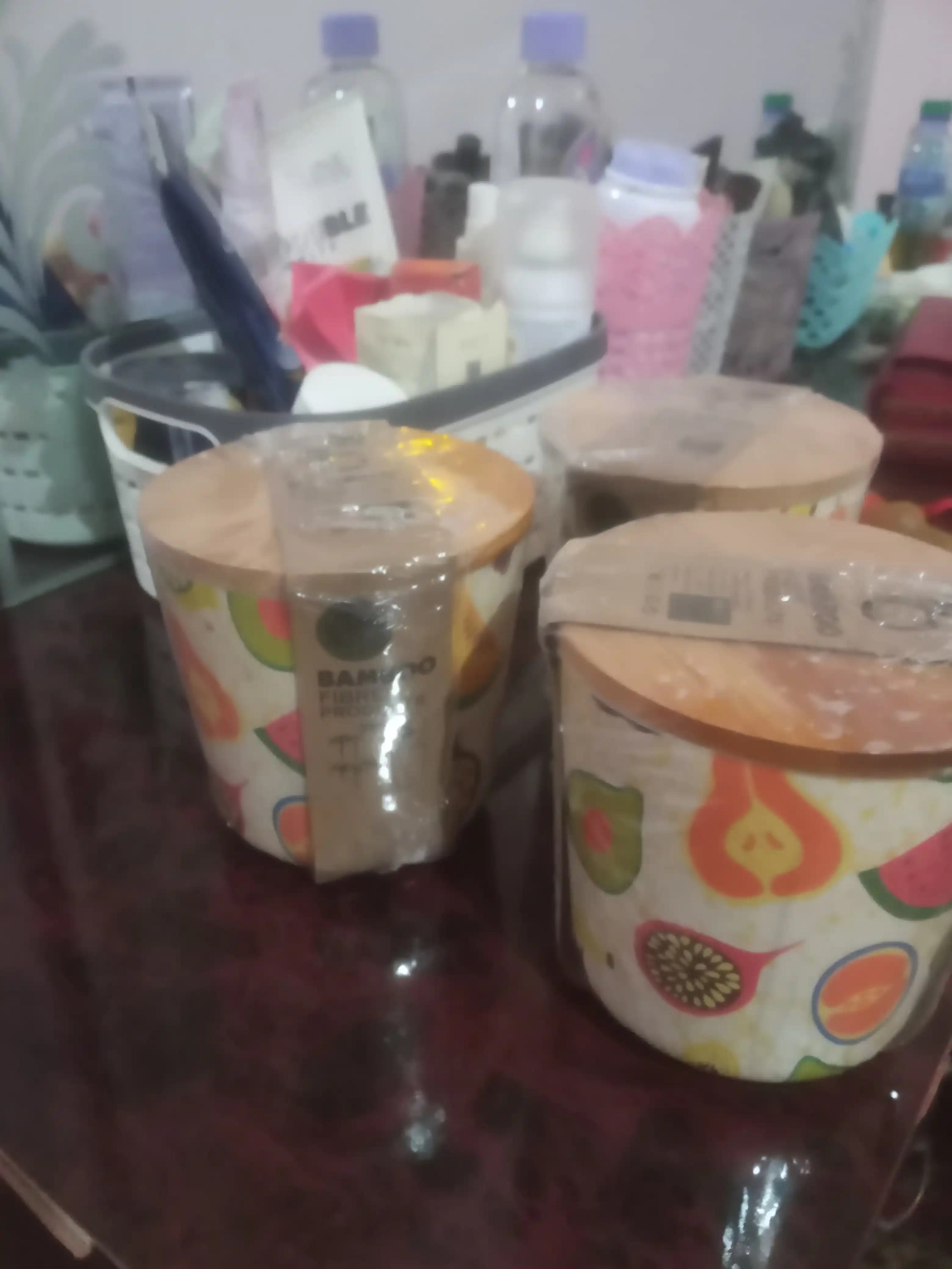 Контейнеры для сыпучих продуктов, из прессованного бамбука, разные цвета, 0.7 л