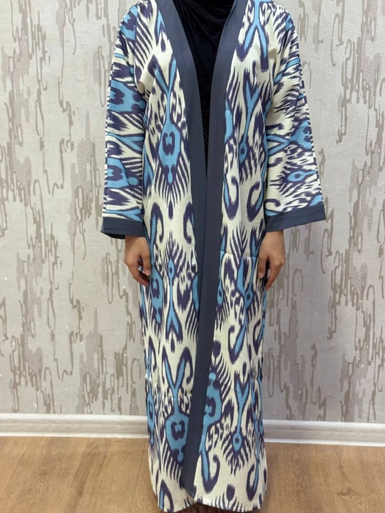 Milliy xalat, ayollar abayasi, oversize, to'n, zig'ir, nakidka