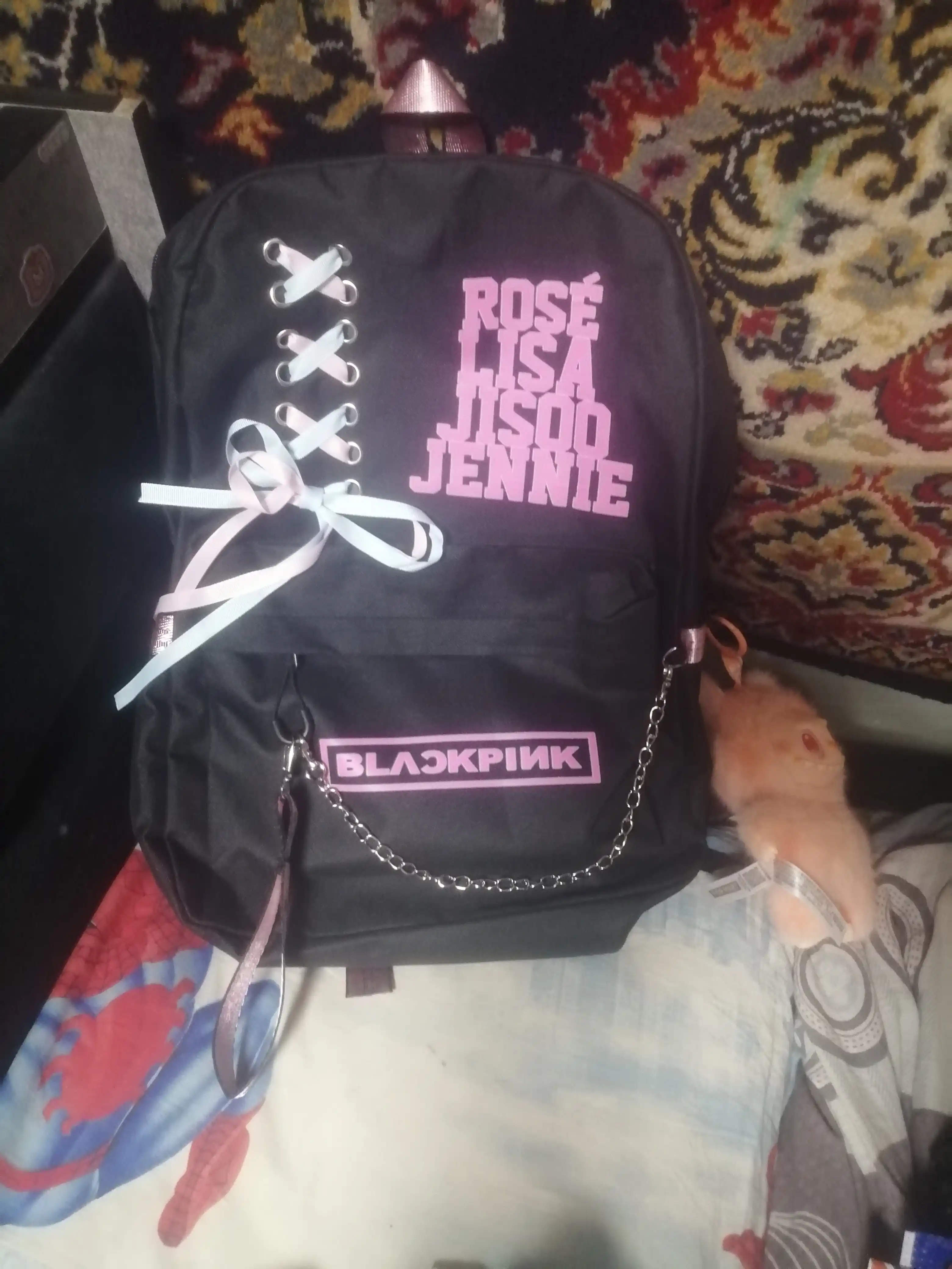 Ayollar uchun BLACKPINKK ryukzaki, zamonaviy maktab uchun ryukzak