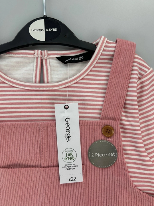 Платье-сарафан для девочек с лонгсливом, от бренда George (2 предмета, 2-8 лет)