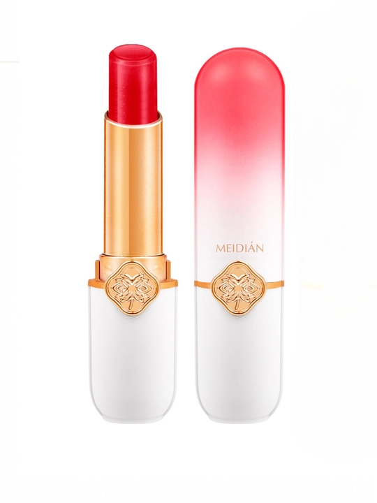 Бальзам для губ, гигиеническая помада с блеском, аромат персика и клубники