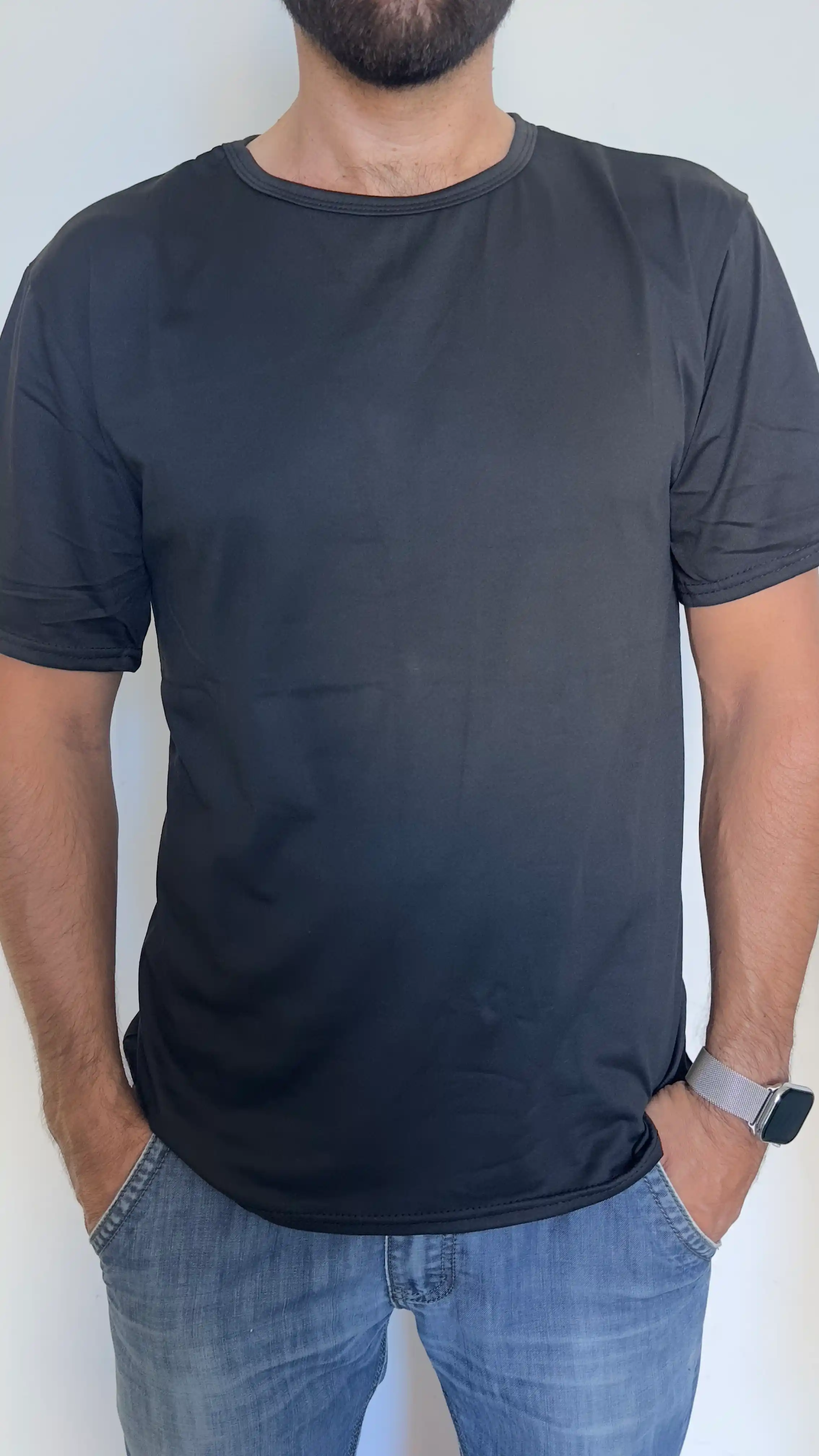 Baza futbolkalar, 3ta to'plam unisex futbolka – qora, kulrang, oq (XS-3XL o'lchamlari)