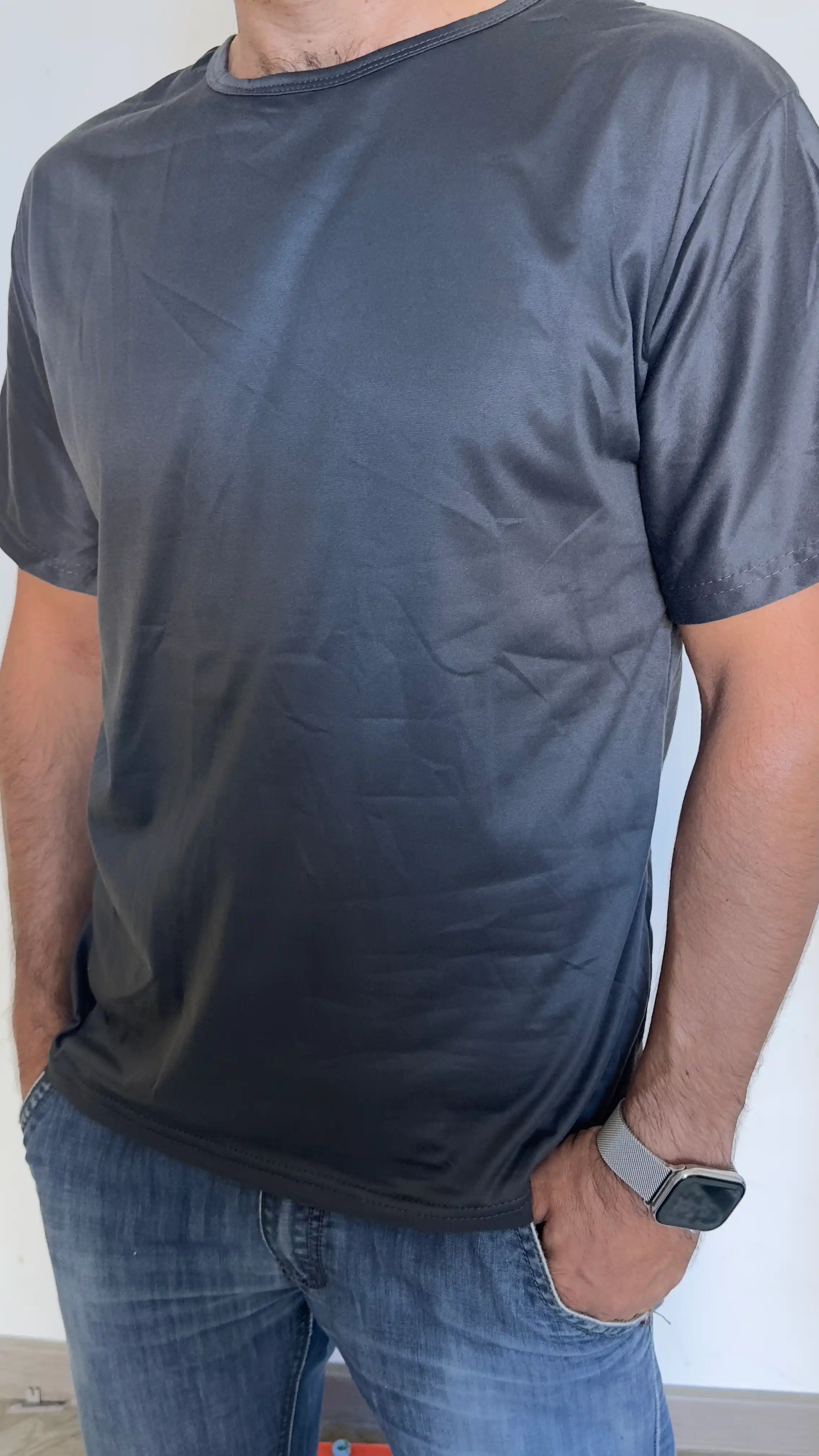 Baza futbolkalar, 3ta to'plam unisex futbolka – qora, kulrang, oq (XS-3XL o'lchamlari)