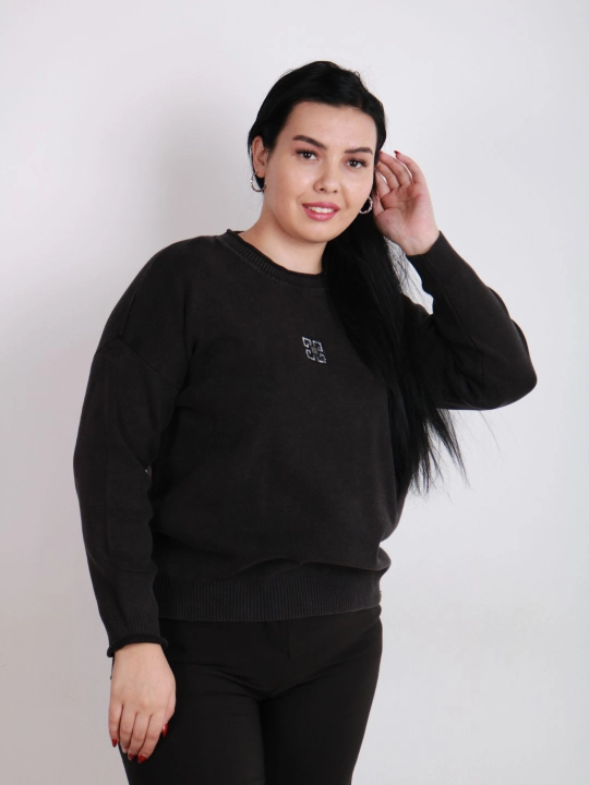 Женский свитер из кашемира с вышивкой, универсальный размер L–XL