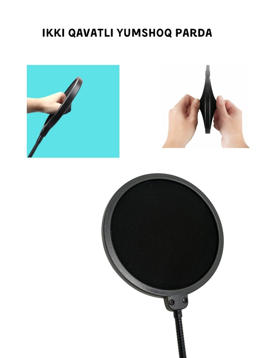 Pop filter mikrofonlar uchun shamoldan to'suvchi parda