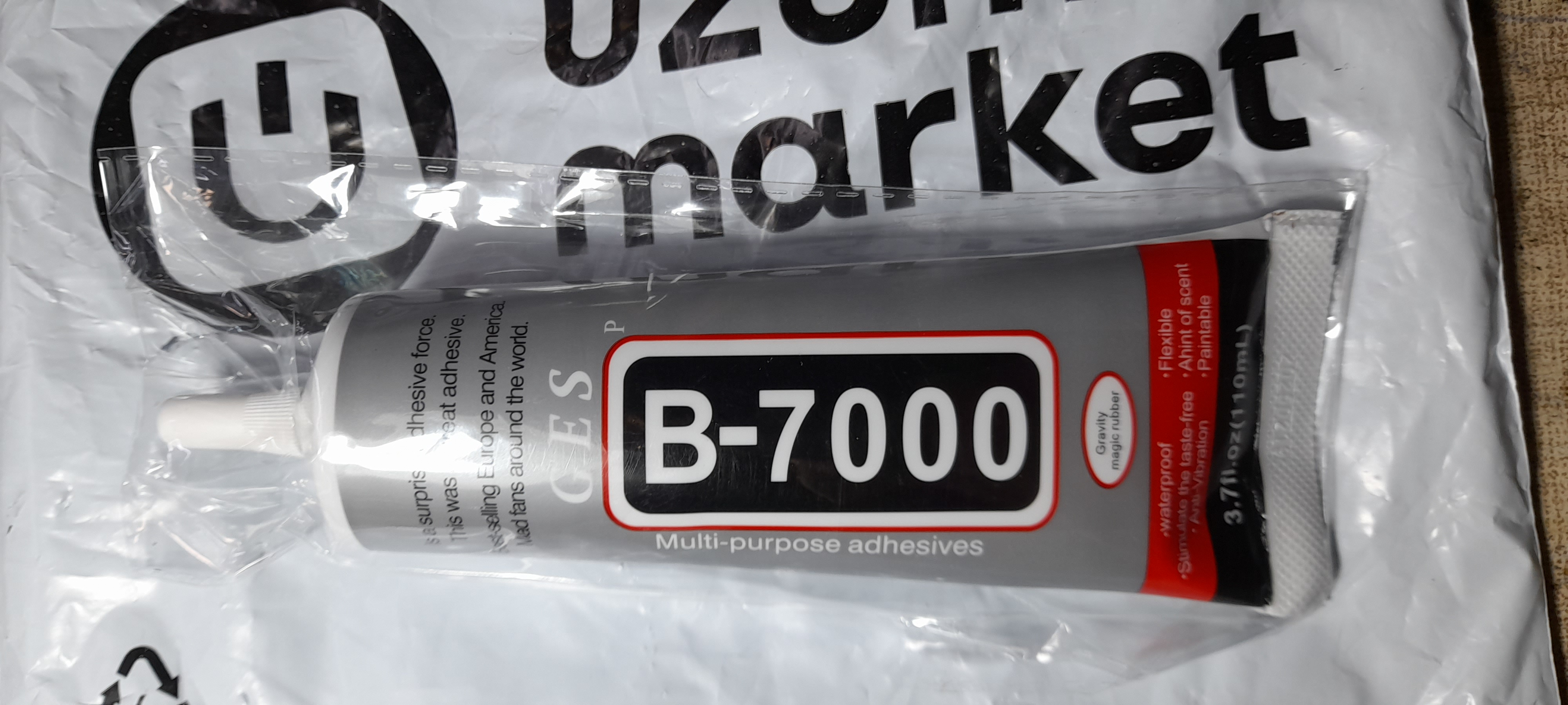 Charm, plastmassa, yog‘och va metall uchun universal shaffof, mustahkam yelim, kley B7000