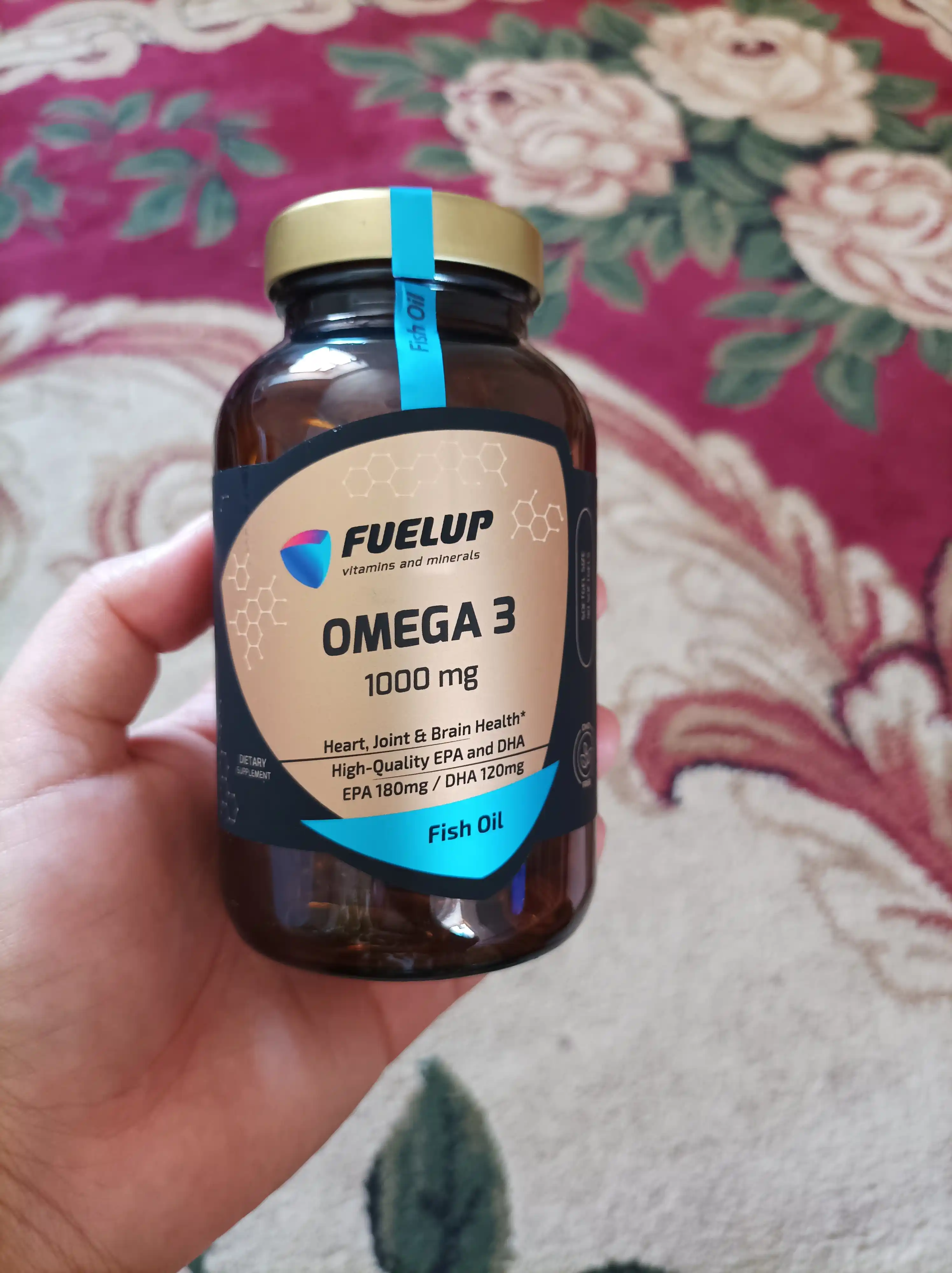 Омега 3 (Omega 3) Рыбий жир 1000мг 90 софтгель baliq yo'gi FUEL UP стекляная упаковка