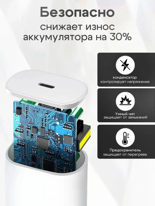 IPhone uchun 20W tezkor quvvatlagich, oq rang, Type-C chiqishli