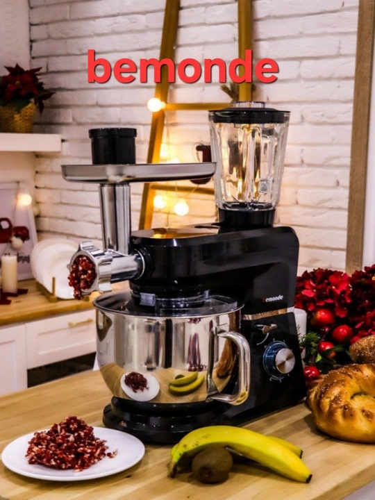 Mikser Bemonde BM-SM1003SB, 7 litr, 3+1 kombayn, 1700 Vt, 6 tezlik, temirli nasadkalar - 