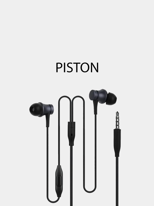 Наушники проводные Xiaomi Piston, вакуумные, черные, разъем mini jack 3.5 - 