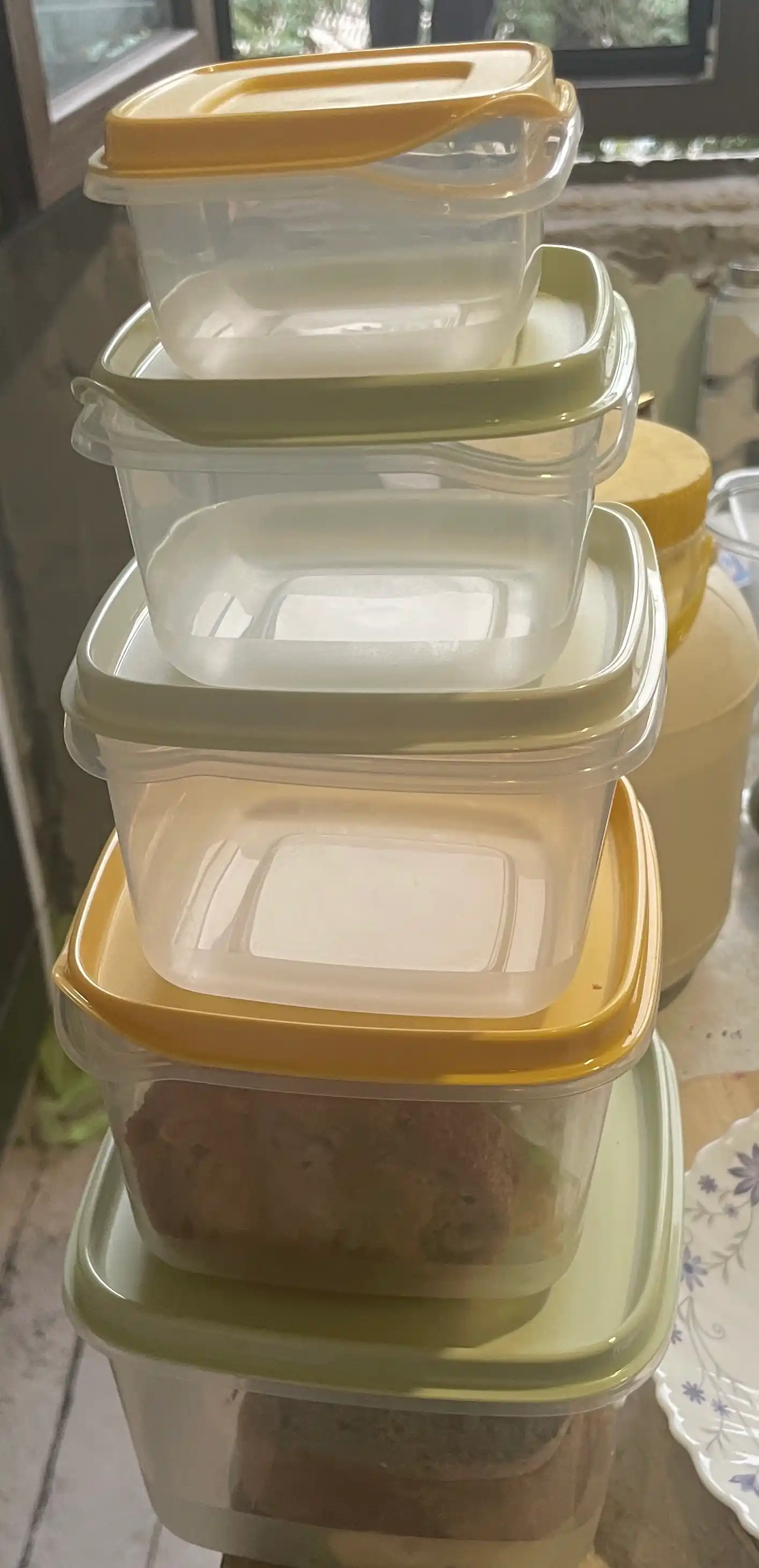 Комплект контейнеров для продуктов, с крышками, с декором, 3, 4, 5, 6 шт