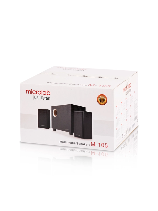 Сабвуфер Microlab M‑105 / 2.1 / 10 Вт RMS (2×2,5 Вт + 5 Вт) / AUX / MDF корпус