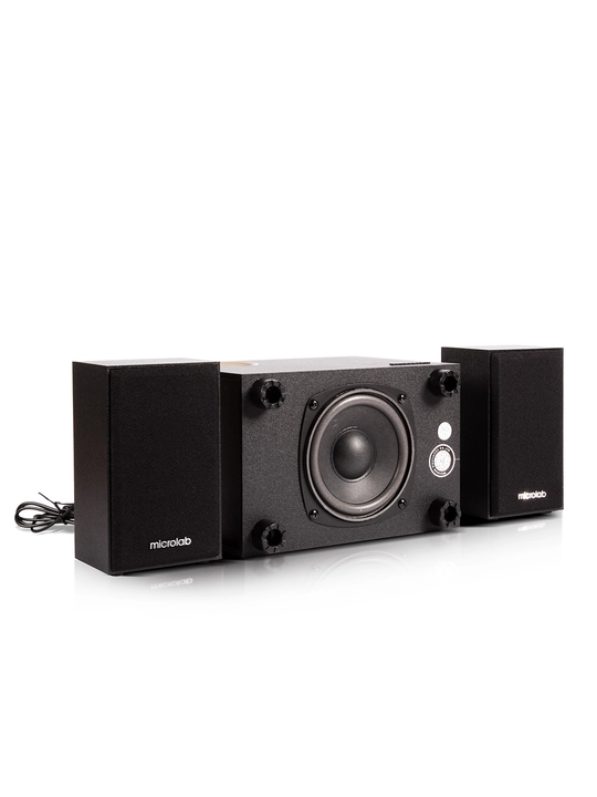 Сабвуфер Microlab M‑105 / 2.1 / 10 Вт RMS (2×2,5 Вт + 5 Вт) / AUX / MDF корпус
