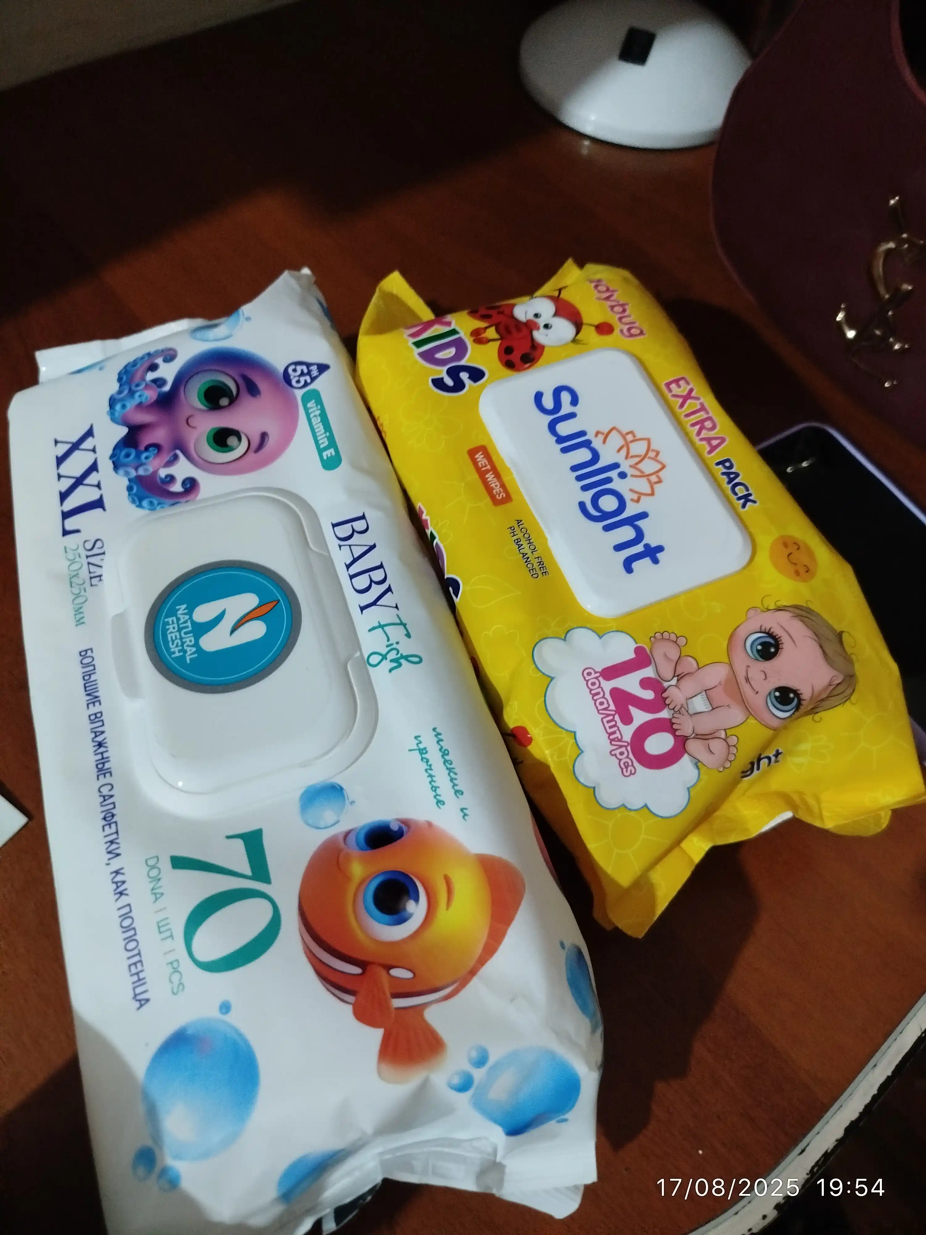 Bolalar uchun nam salfetkalar Sunlight Natural Fresh, 70 dona