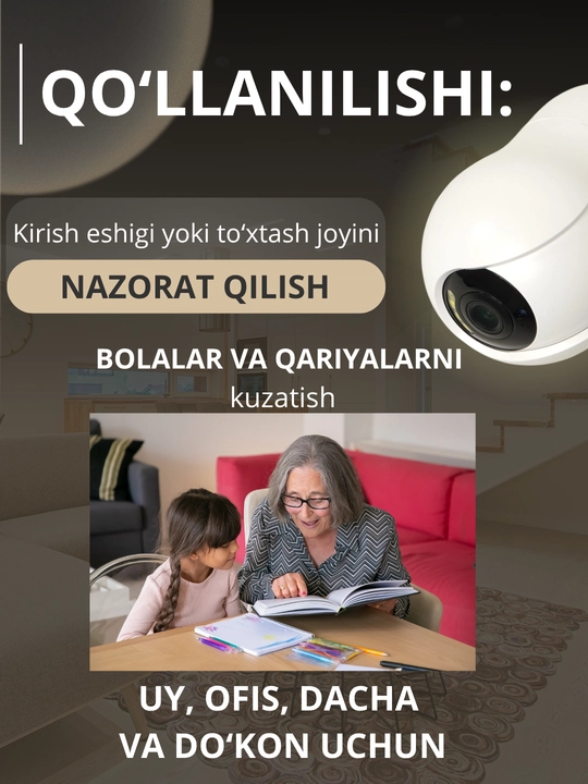 Hikvision, V380, Icsee Wi-Fi 360° kuzatuv kamerasi, video kuzatuv kamerasi, kamera