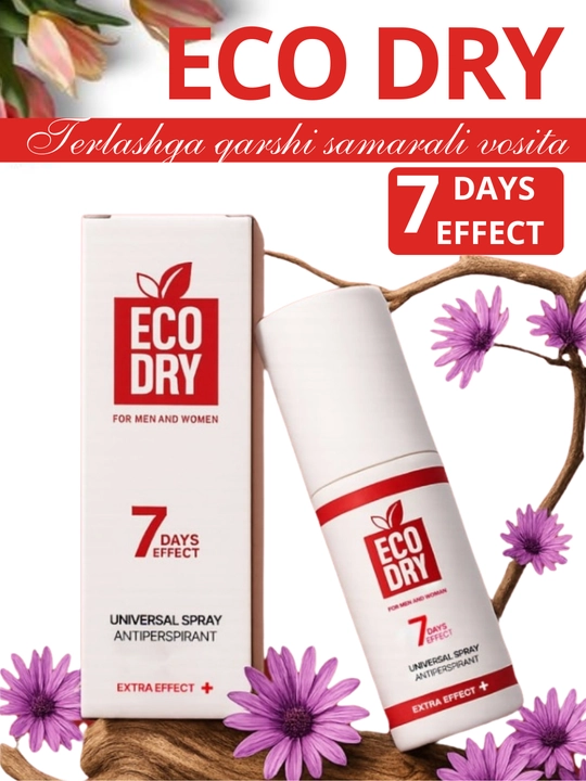 Antiperspirant sprey Eco Dry Universal, terlashga qarshi samarali vosita, 35 ml