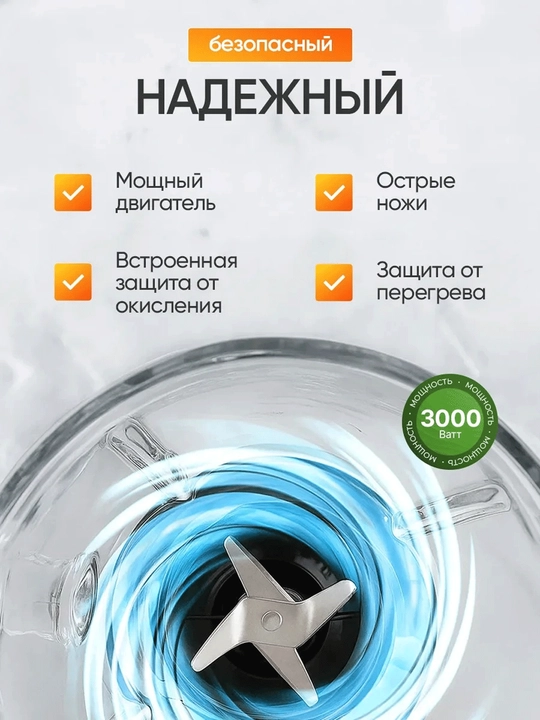 Блендер AOTE 2 в 1 — с измельчителем и основной чашей, удобный для дома