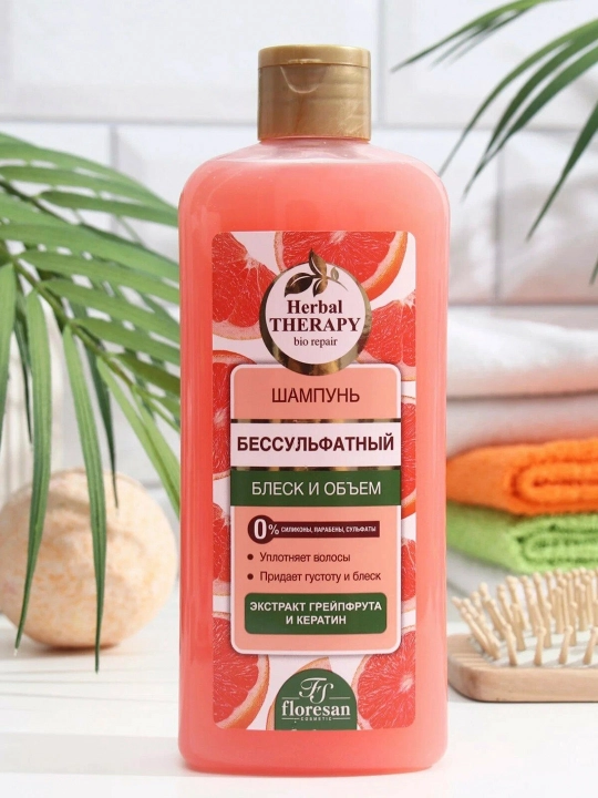 Sulfatsiz shampun Floresan, Herbal Therapy yorqinlik va hajm, 400 ml