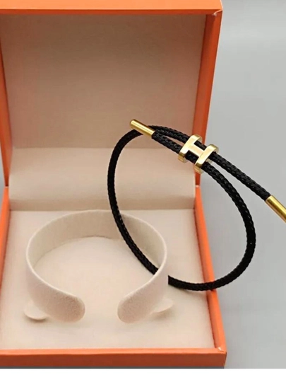 Браслеты HERMES для женщин , безразмерный аксессуар, бижутерия — NUR99-HERMES-ЧЕРН