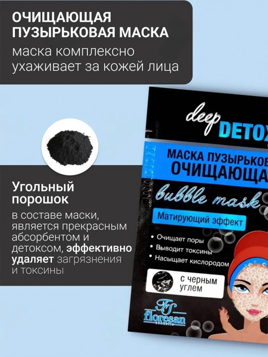 Очищающая пузырьковая маска Floresan, Deep Detox, 150 мл
