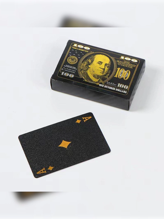 Игральные карты, пластиковые, 100 долларов, 54 штуки