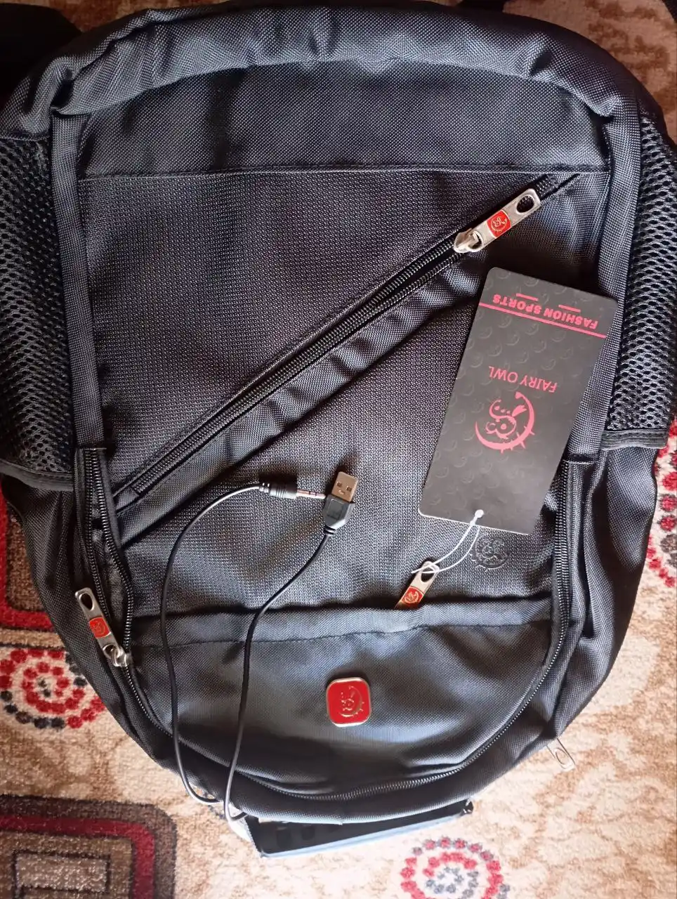 USB-portli ko‘p funksiyali maktab ryukzaki erkaklar uchun, noutbuk sig‘adigan