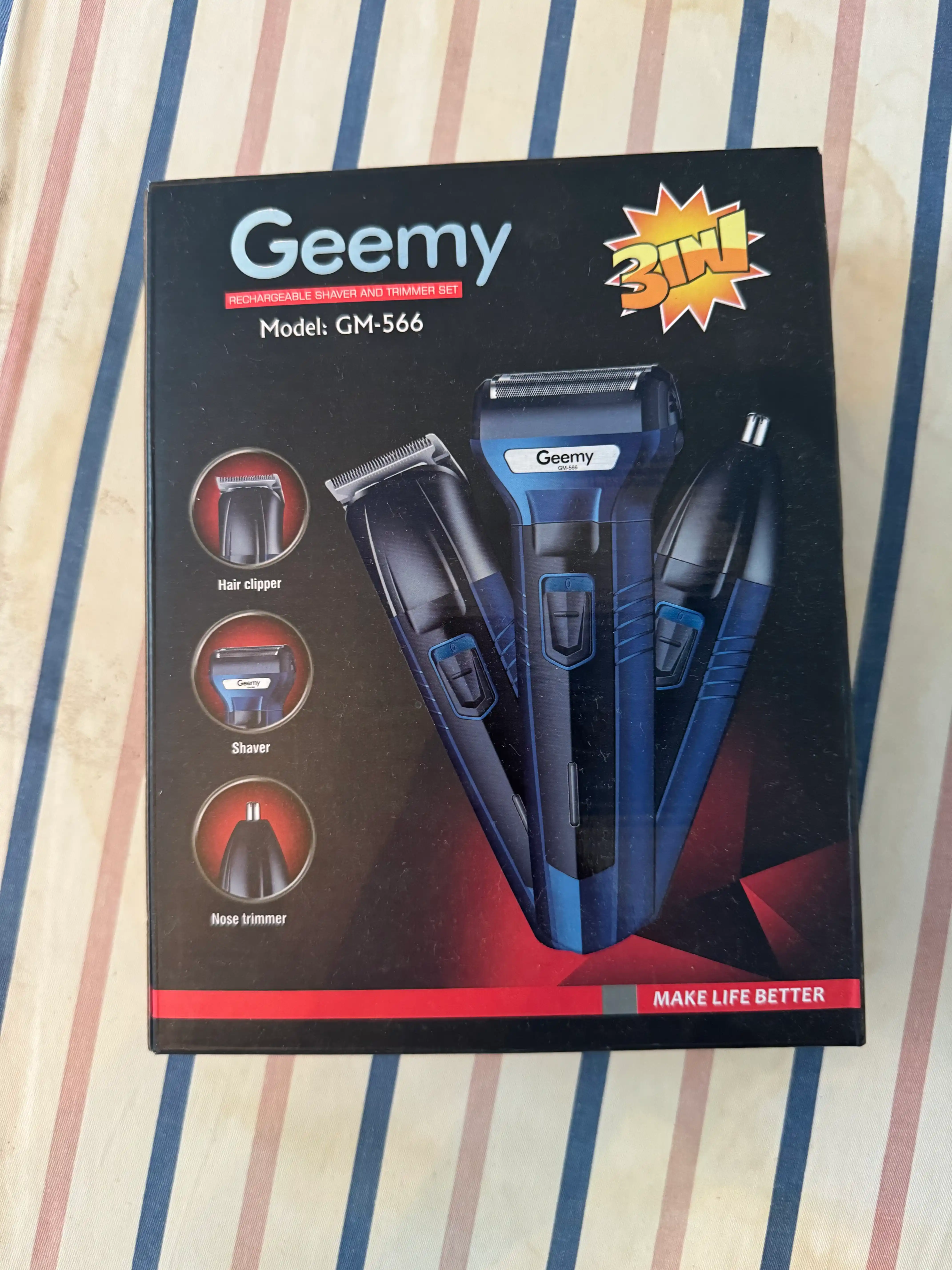 Trimmer 3 tasi 1 da, soch, soqol va burun uchun