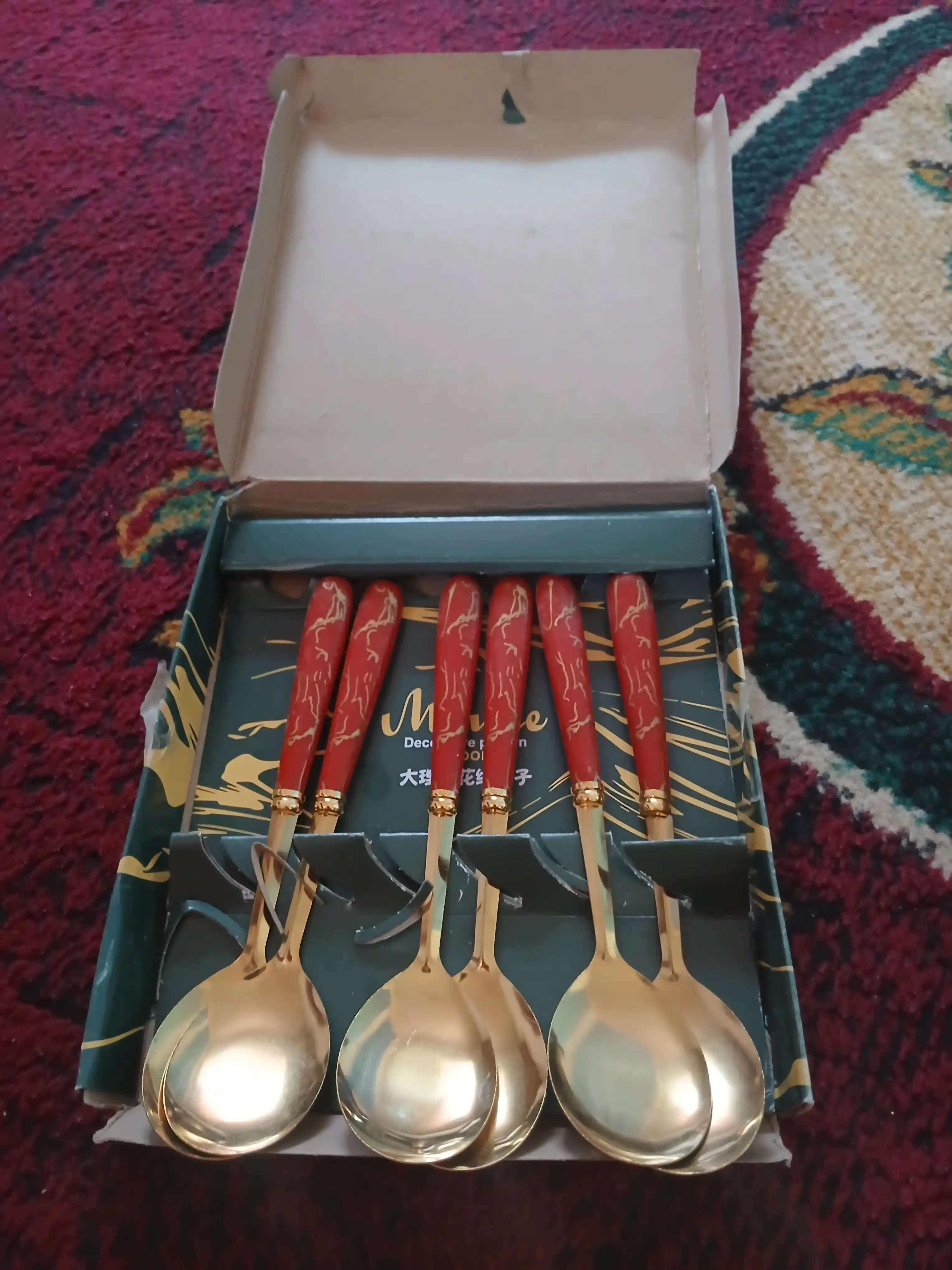Стальные ложки, с керамической ручкой